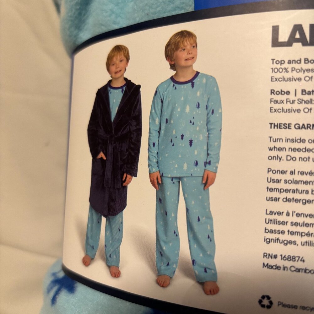 Lands' End Youth 3 piece Sleep, Matching Robe & Fleece PJs, L 14/16 - like new - Picture 3 of 3